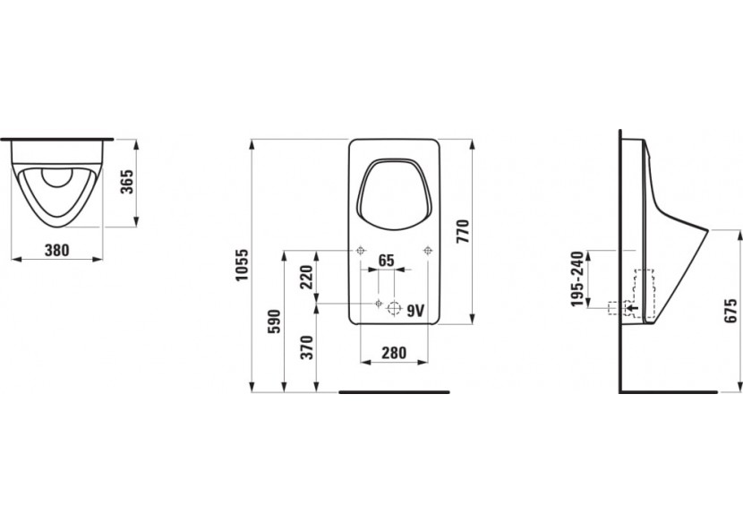 Urinoir Antero Graphite mat 390 x 365 x 770 mm - H8411507584011 - Laufen