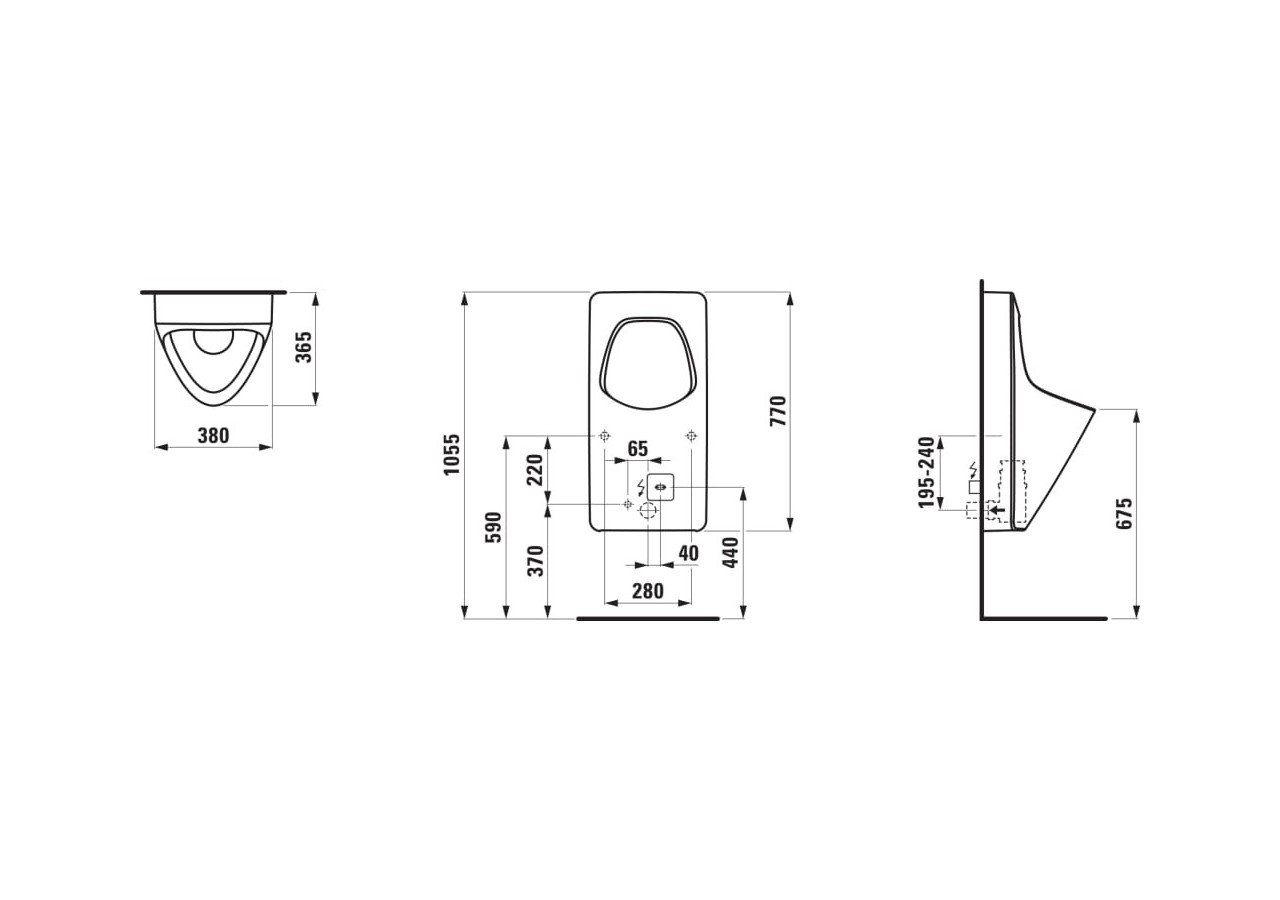 Urinoir Antero Graphite mat 380 x 365 x 770 mm - H8411527584011 - Laufen
