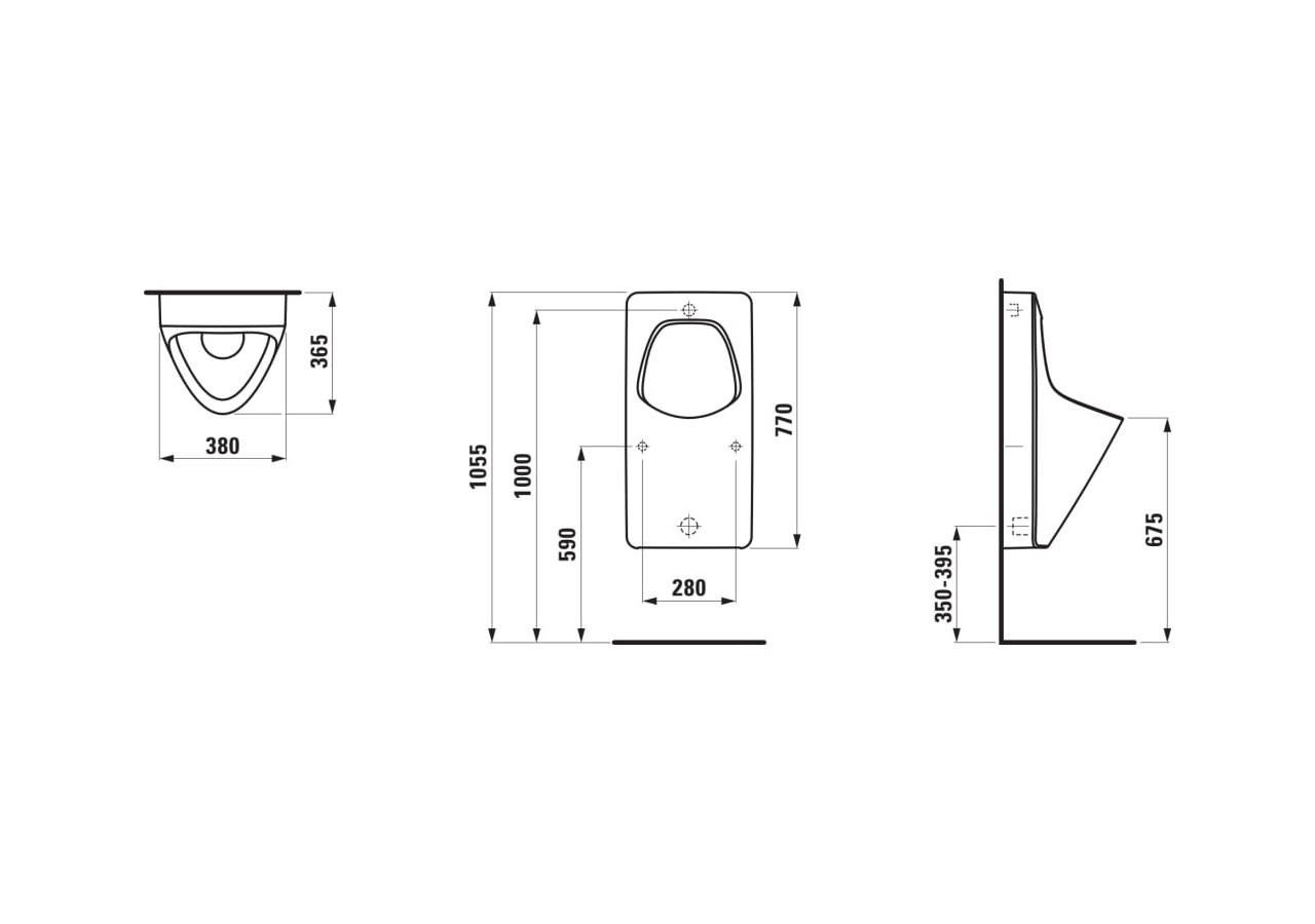 Urinoir Antero Blanc mat 380 x 365 x 770 mm - H8411537574011 - Laufen