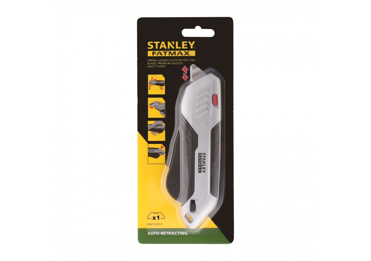COUTEAU DE SÉCURITÉ MÉTAL À GÂCHETTE ET LAME AUTO- RÉTRACTABLE FATMAX - FMHT10370-0 - Stanley