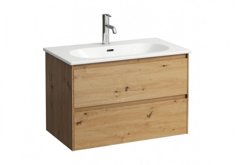 Pack lavabo et meuble sous-lavabo avec 2 tiroirs Lani Chêne sauvage 800 x 455 x 525 mm - H8600872671041 - Laufen