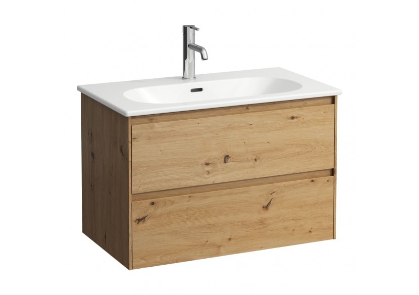 Pack lavabo et meuble sous-lavabo avec 2 tiroirs Lani Chêne sauvage 800 x 455 x 525 mm - H8600872671041 - Laufen