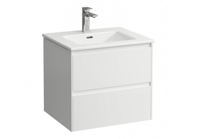 Pack lavabo et meuble sous lavabo Lani avec 2 tiroirs Lani Blanc brillant 600 x 500 x 535 mm - H8649642611041 - Laufen