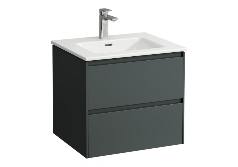 Pack lavabo et meuble sous lavabo Lani avec 2 tiroirs Lani Gris signalisation 600 x 500 x 535 mm - H8649642661041 - Laufen