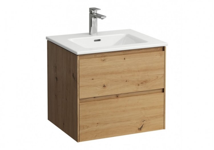 Pack lavabo et meuble sous lavabo Lani avec 2 tiroirs Lani Chêne sauvage 600 x 500 x 535 mm - H8649642671041 - Laufen