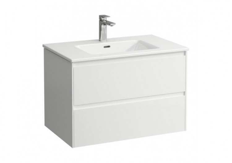 Pack lavabo et meuble sous lavabo Lani avec 2 tiroirs Lani Blanc brillant 800 x 500 x 535 mm - H8649652611041 - Laufen