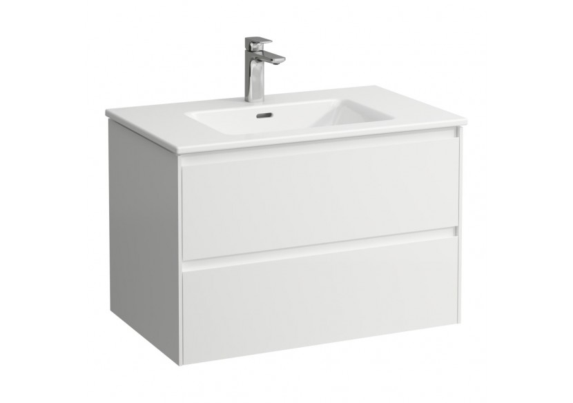 Pack lavabo et meuble sous lavabo Lani avec 2 tiroirs Lani Blanc brillant 800 x 500 x 535 mm - H8649652611041 - Laufen