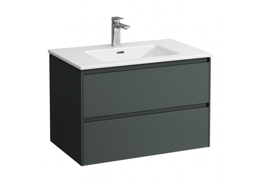 Pack lavabo et meuble sous lavabo Lani avec 2 tiroirs Lani Gris signalisation 800 x 500 x 535 mm - H8649652661041 - Laufen