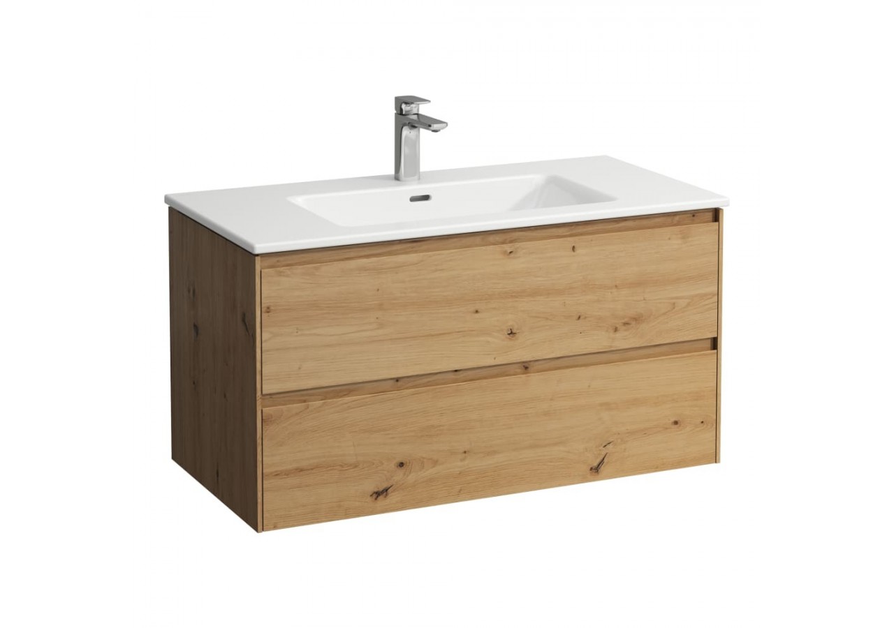 Pack lavabo et meuble sous lavabo Lani avec 2 tiroirs Lani Chêne sauvage 1000 x 500 x 535 mm - H8649672671041 - Laufen