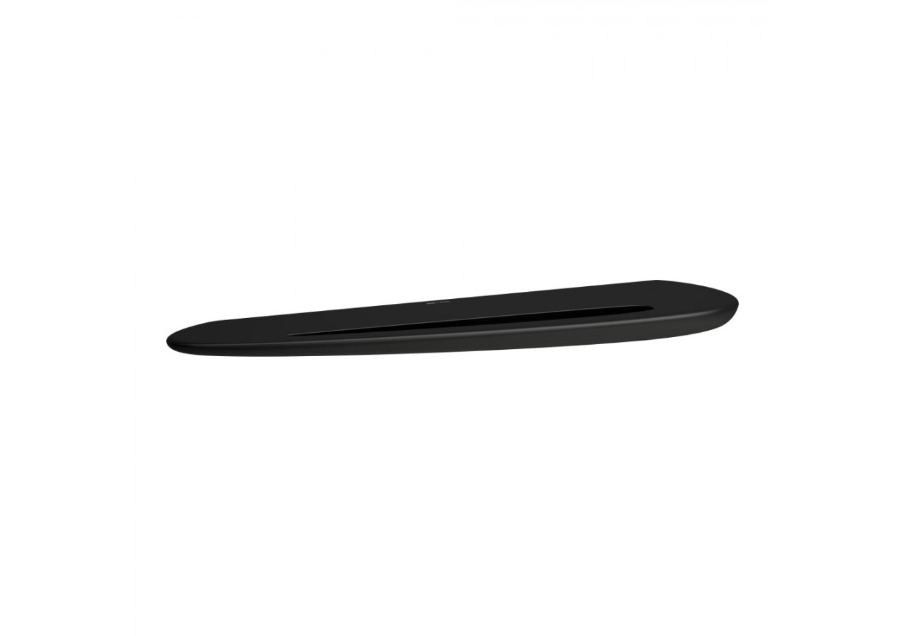 Tablette murale en céramique avec porte-serviettes Alessi Noir mat 630 x 175 x 50 mm - H8709727160001 - Laufen