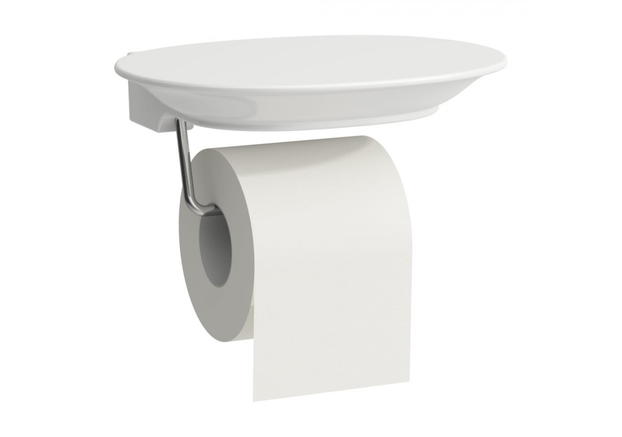 Porte-papier rouleau avec plateau en céramique New Classic Blanc - H8738530000001 - Laufen