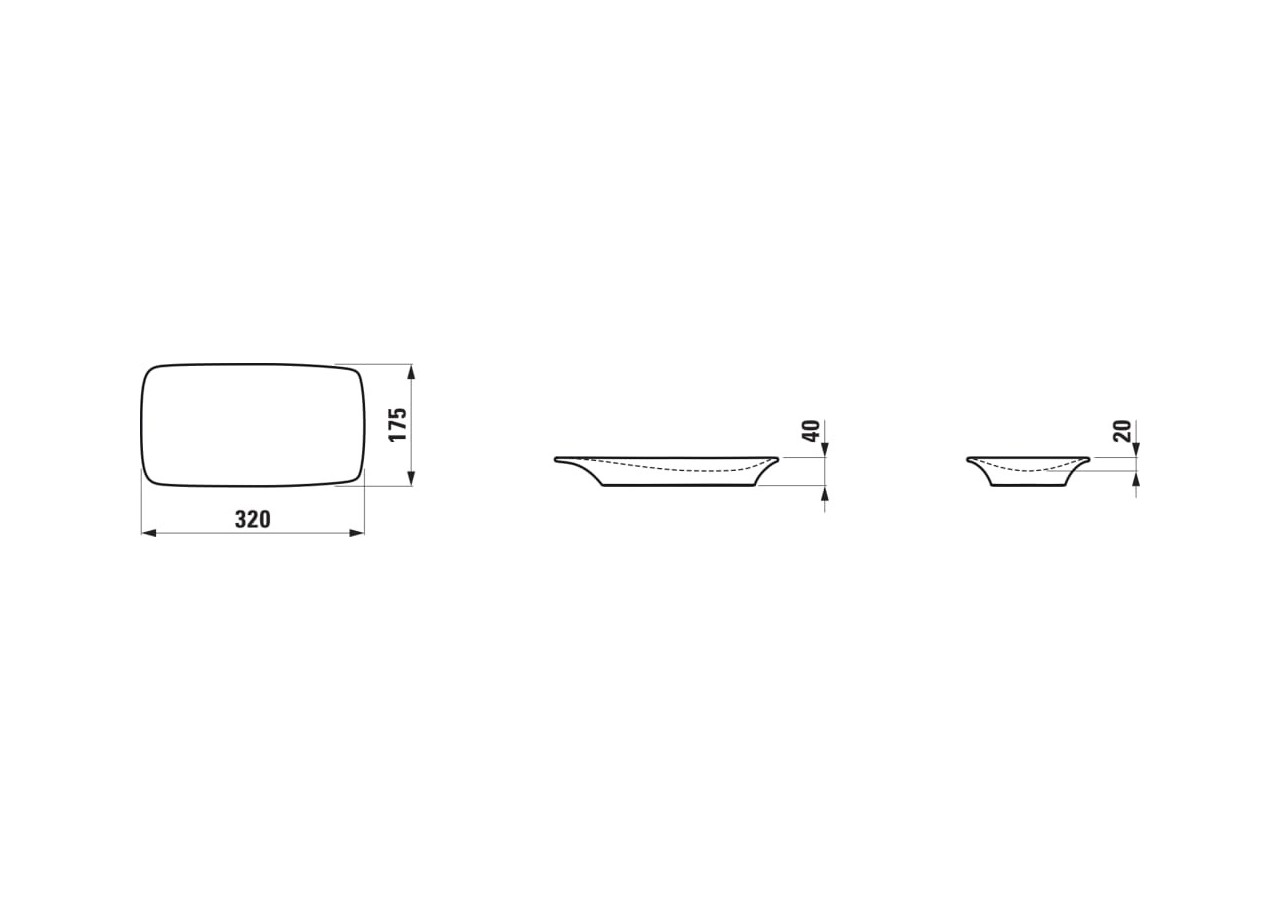 Plateau 'Aurelio' en céramique Home Graphite mat - H8777797580001 - Laufen