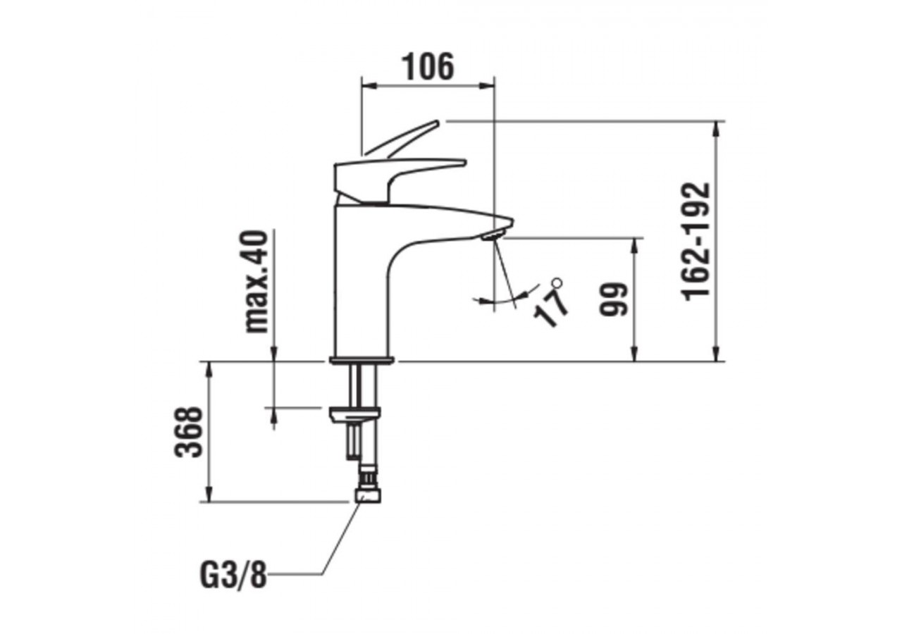 Mitigeur de lavabo Laurin - HF500702428000 - Laufen