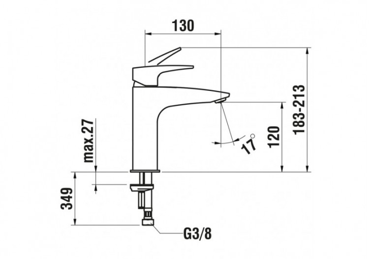 Mitigeur de lavabo Laurin - HF500704428000 - Laufen 2