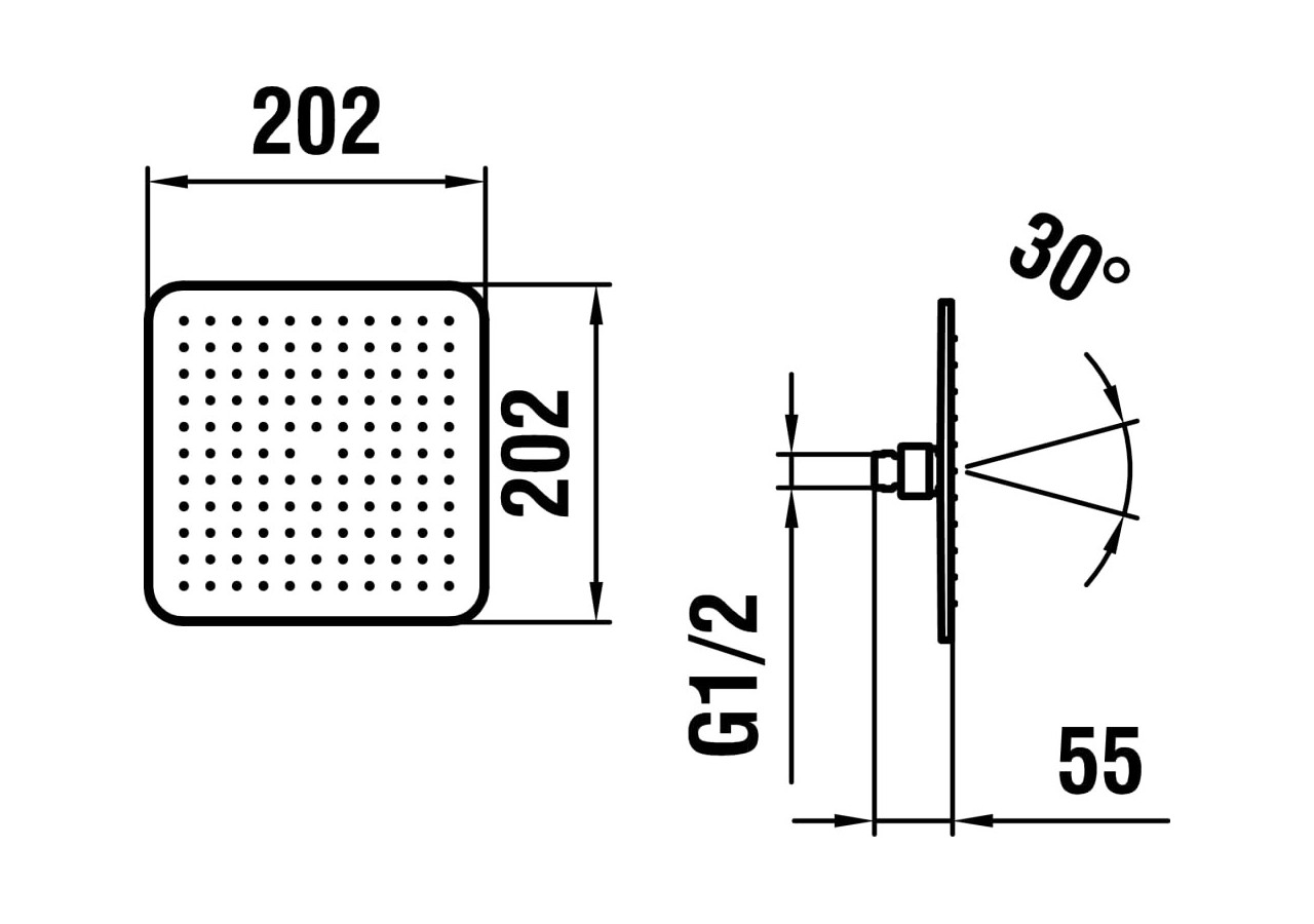 Pomme de douche pluie carrée Divers - HF504720100000 - Laufen