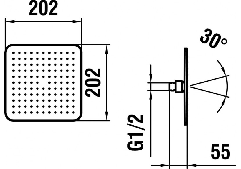 Pomme de douche pluie carrée Divers - HF504720100000 - Laufen