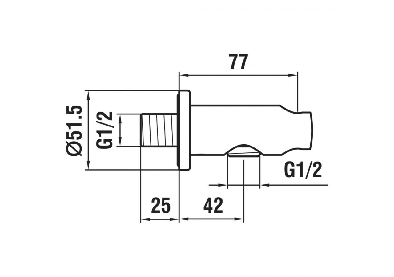 Coude mural avec support pour douchette 'twin' 77 mm Twin - HF504778428000 - Laufen
