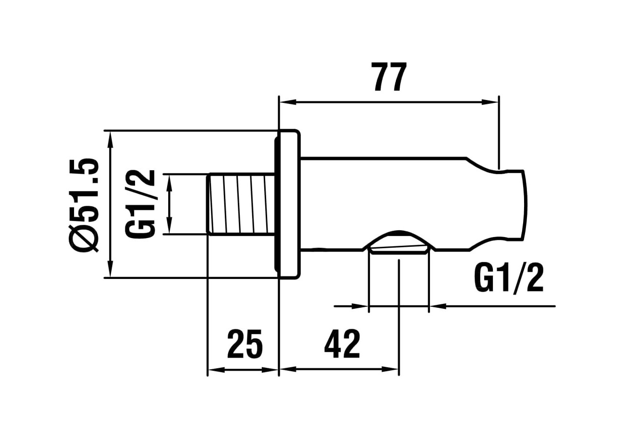 Coude mural avec support pour douchette 'twin' 77 mm Twin - HF504778462000 - Laufen