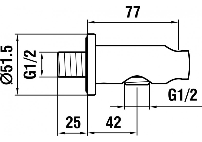 Coude mural avec support pour douchette 'twin' 77 mm Twin - HF504778462000 - Laufen