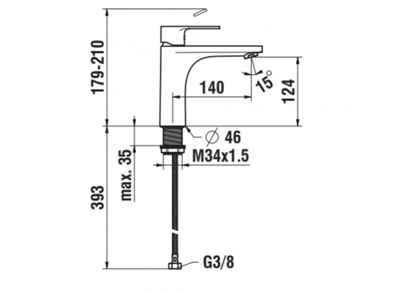 Mitigeur de lavabo Eco+ bec fixe sans vidage Swisstap - HF506104100000 - Laufen