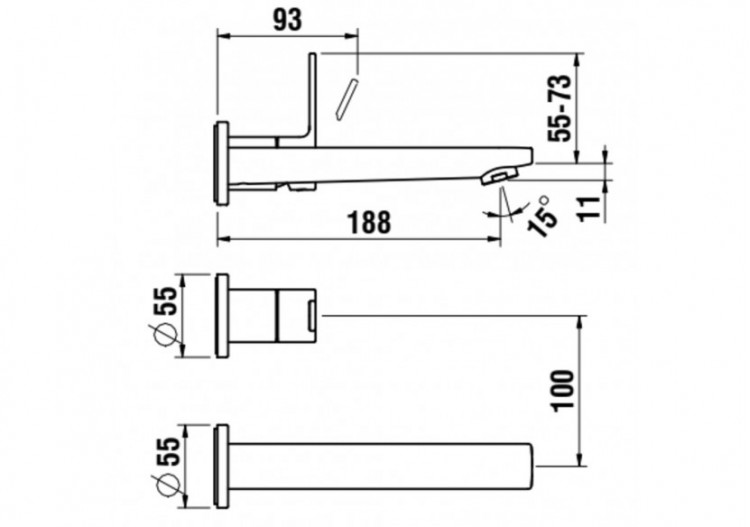 Mitigeur mural pour Simibox Swisstap - HF506122100000 - Laufen 2