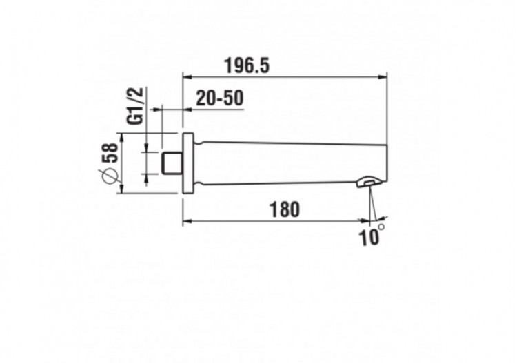 Bec mural fixe 180 mm New Classic - HF900571462000 - Laufen 2