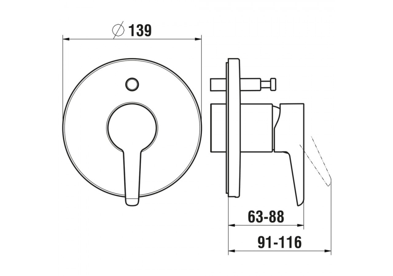 Mitigeur bain-douche à encastrer Pure - HF901789423000 - Laufen