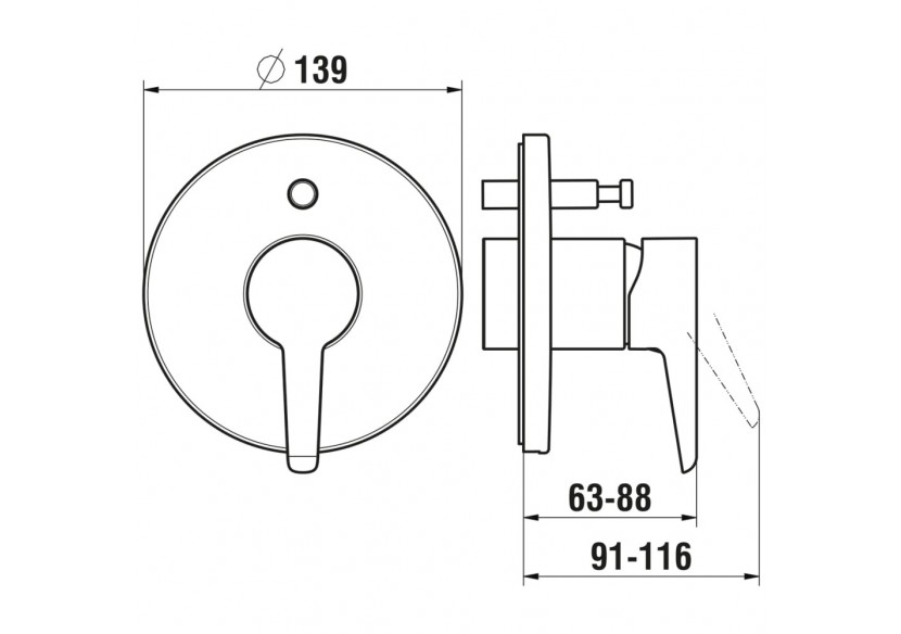 Mitigeur bain-douche à encastrer Pure - HF901789423000 - Laufen