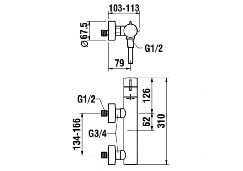 Mitigeurs de douche Twin - HF905451100600 - Laufen