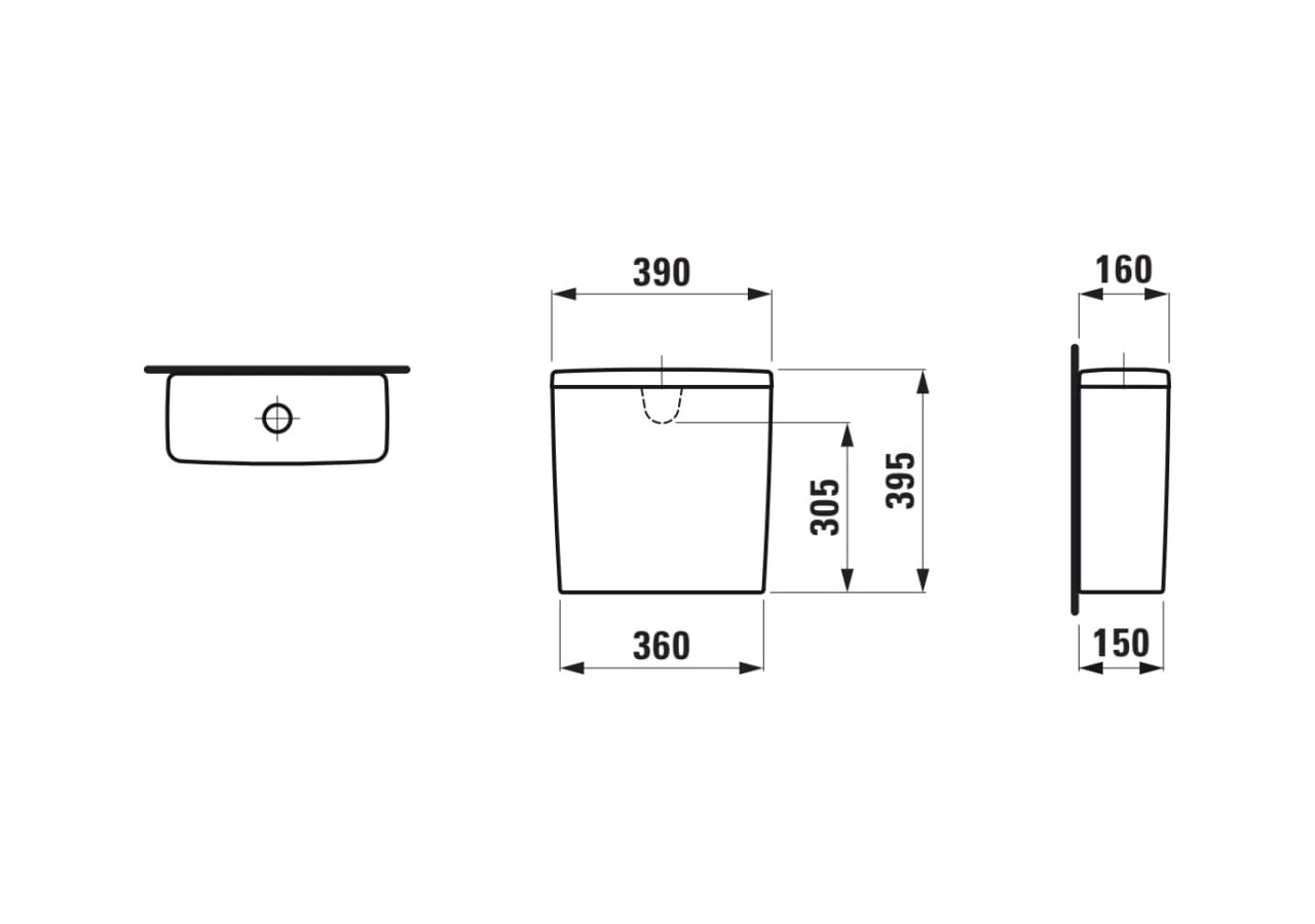 Réservoir Lua Blanc 160 x 392 x 395 mm - H8270810009711 - Laufen