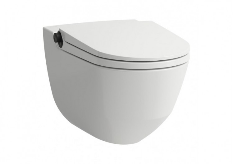 WC lavant suspendu sans bride Riva Blanc LCC et titane noir mat 600 x 395 x 405 mm - H8206914040001 - Laufen