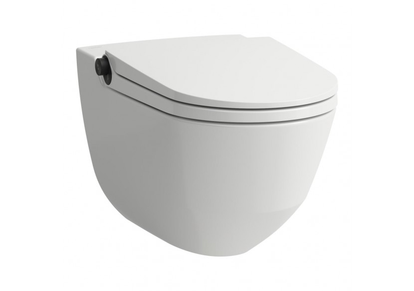 WC lavant suspendu sans bride Riva Blanc LCC et titane noir mat 600 x 395 x 405 mm - H8206914040001 - Laufen