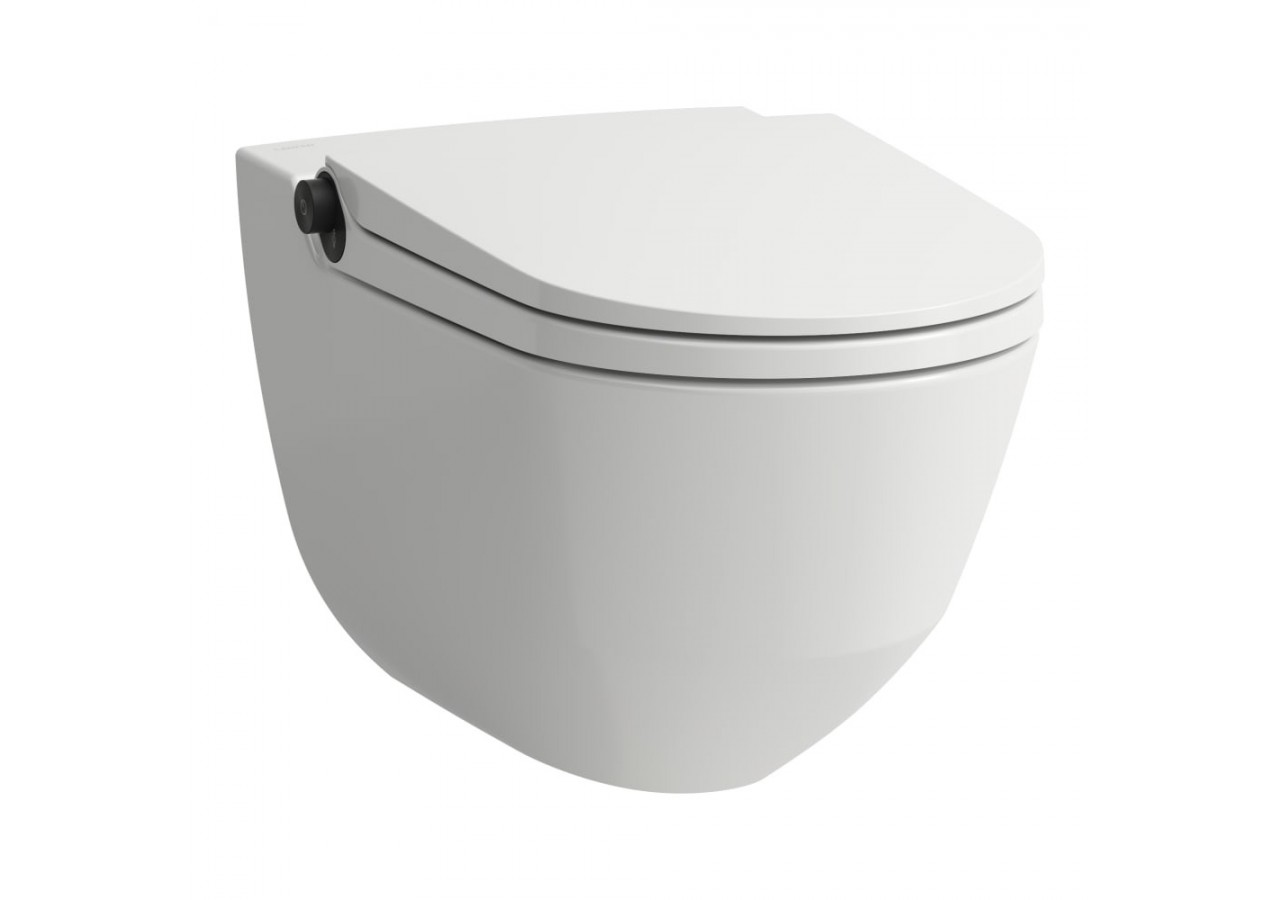 WC lavant suspendu sans bride Riva Blanc mat et titane noir mat 600 x 395 x 405 mm - H8206917650001 - Laufen