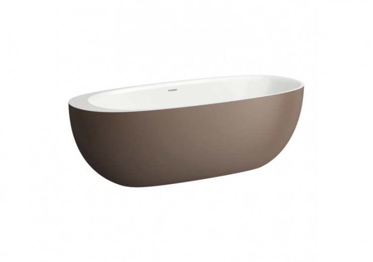 Baignoire indépendante Alessi Exterieur caffè mat/interieur blanc mat 1850 x 800 x 590 mm - H2209721660001 - Laufen