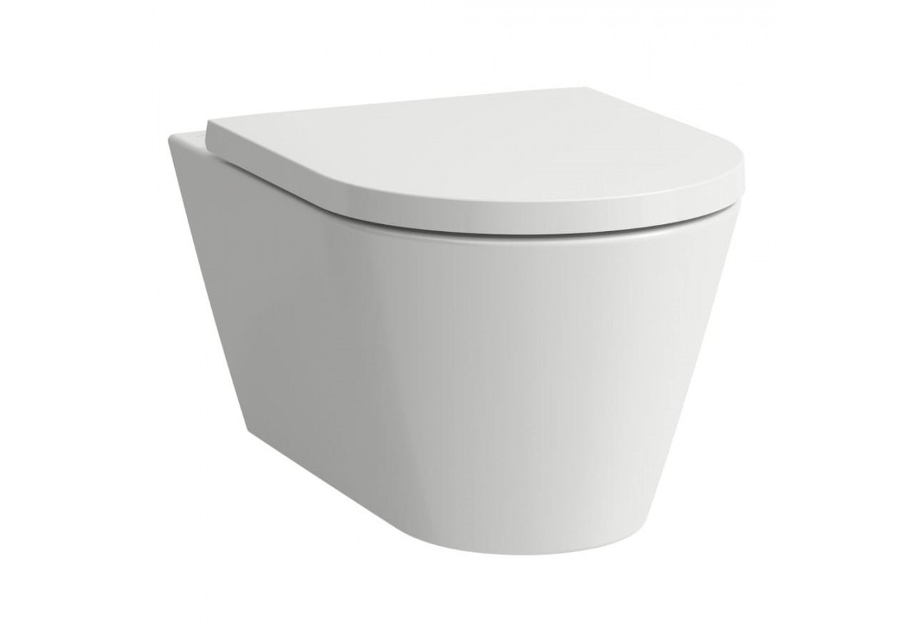 Cuvette suspendue Silent flush sans bride Kartell Gris mat 545 x 370 x 340 mm - H8213317590001 - Laufen