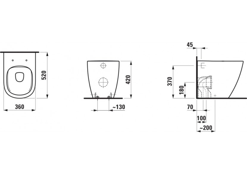 Cuvette WC au sol sans bride indépendant Lua Blanc 520 x 360 x 420 mm - H8230810000001 - Laufen