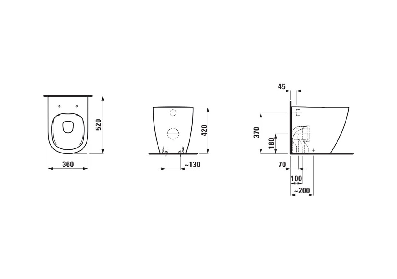Cuvette WC au sol sans bride indépendant Lua Blanc LCC 520 x 360 x 420 mm - H8230814000001 - Laufen