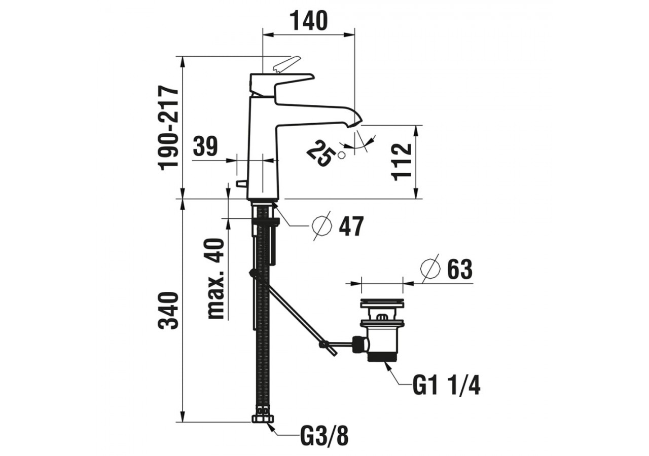 Mitigeur de lavabo cartouche Eco+ Pure - HF901703423000 - Laufen