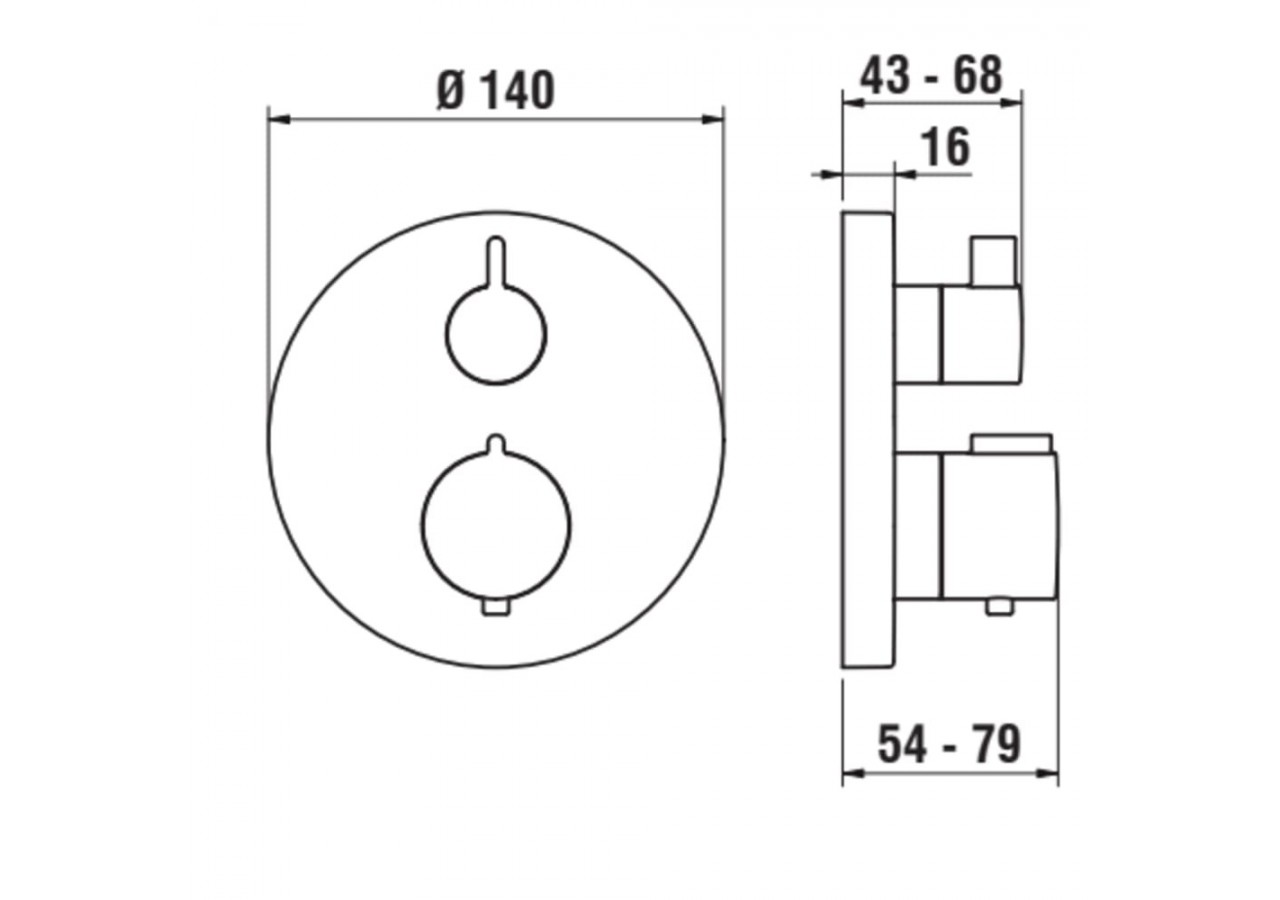Mitigeur bain-douche thermostatique à encastrer City therm - HF905475463000 - Laufen