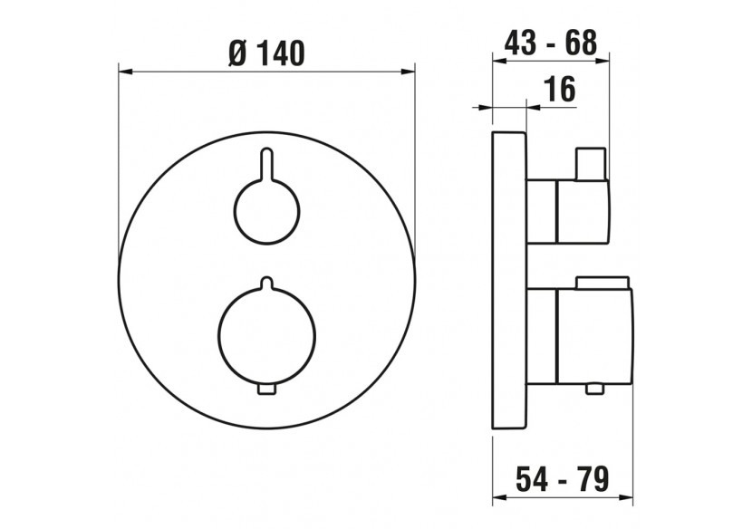 Mitigeur bain-douche thermostatique à encastrer City therm - HF905475465000 - Laufen