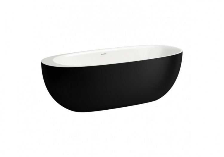 Baignoire indépendante Alessi one Exterieur noir mat/interieur blanc mat 1850 x 800 x 590 mm - H2209720650001 - Laufen