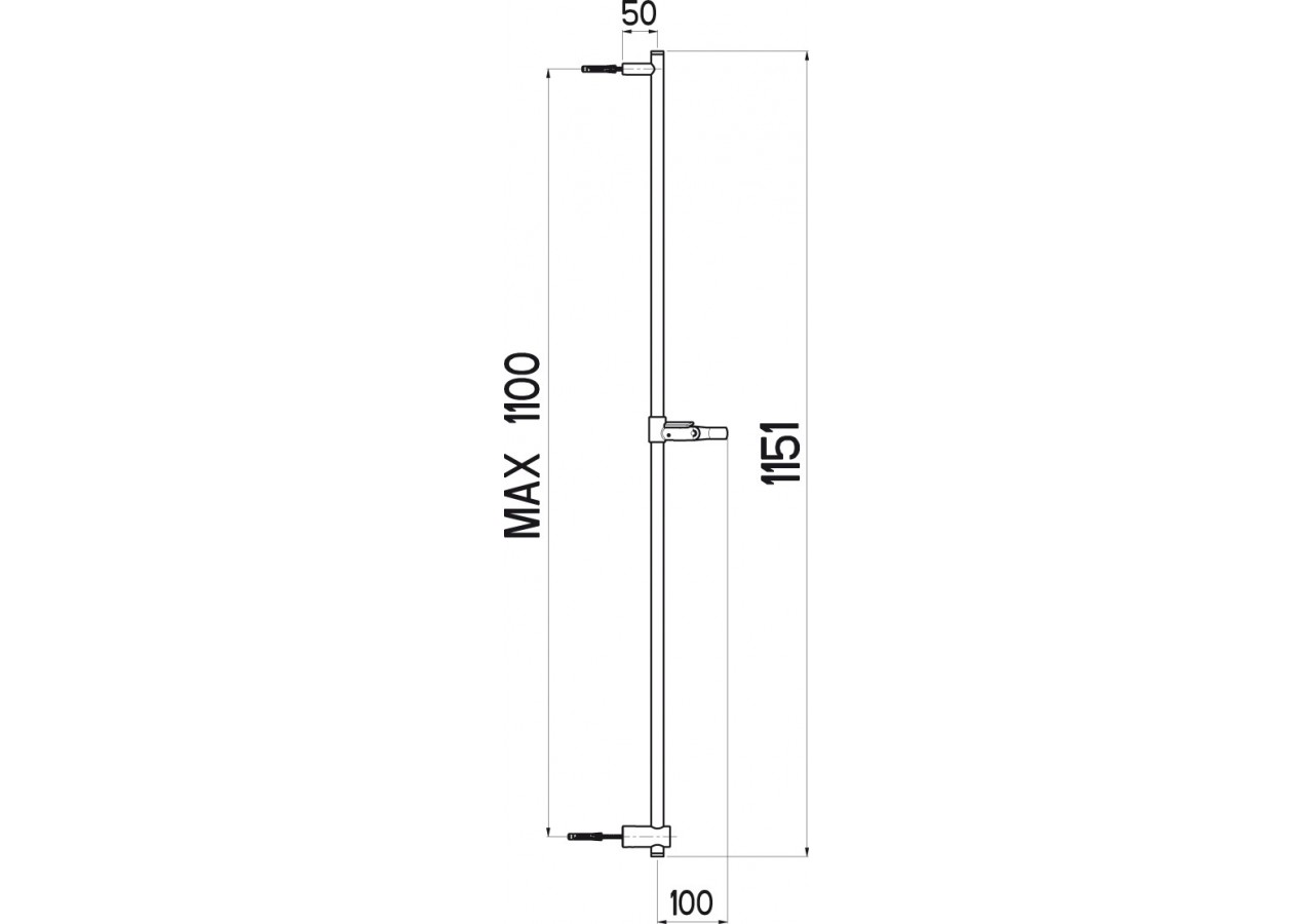 Barre de douche coulissante Techno 18 mm 110 cm - A710.UX.000.05N - Nikles