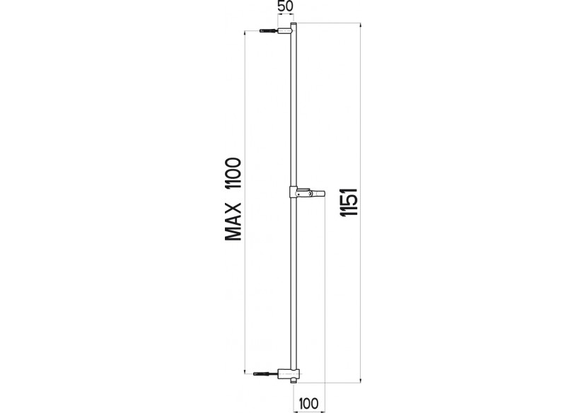 Barre de douche coulissante Techno 18 mm 110 cm - A710.UX.000.05N - Nikles Barre de douche coulissante Techno 18 mm 110 cm - A710.UX.000.05N - Nikles