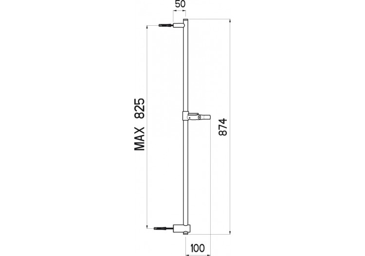 Barre de douche coulissante Techno 90 cm - A75005S/90N - Nikles 2