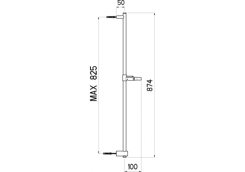 Barre de douche coulissante Techno 90 cm - A75005S/90N - Nikles