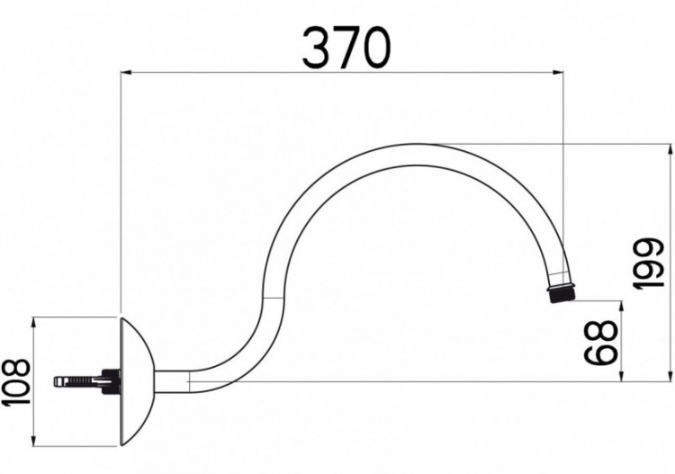 Bras de douche Luce 370 mm - B46.B37.000.05N - Nikles 2