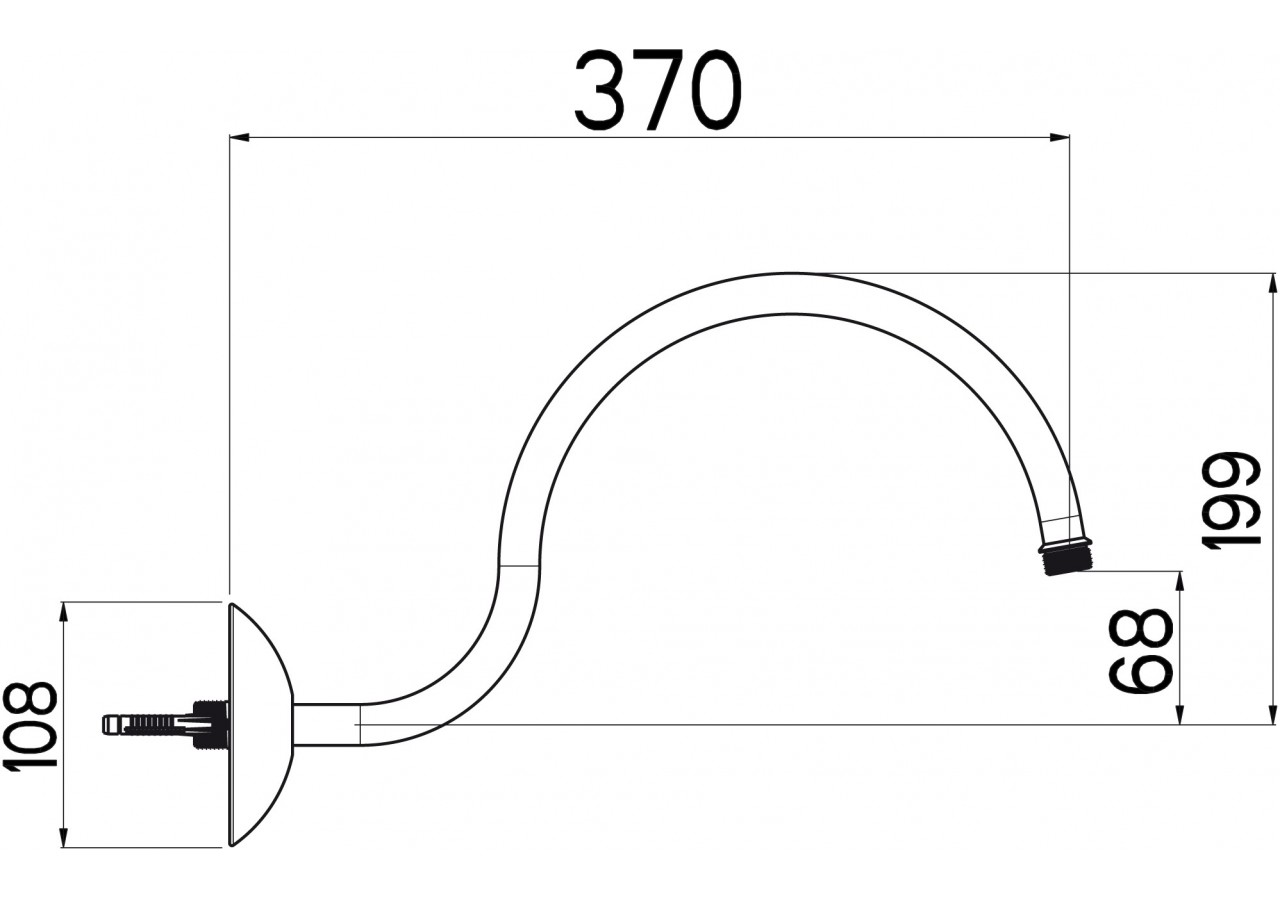 Bras de douche Luce 370 mm - B46.B37.000.05N - Nikles