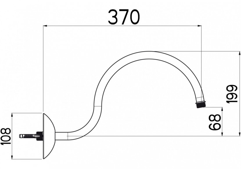 Bras de douche Luce 370 mm - B46.B37.000.05N - Nikles
