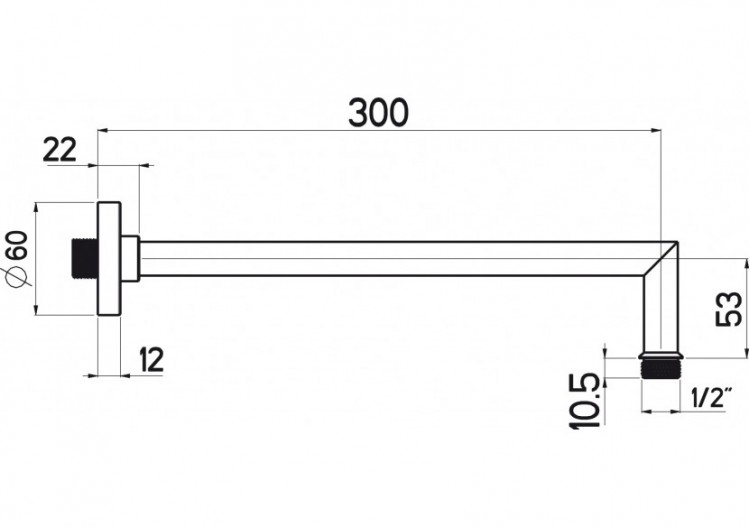 Bras de douche style 300 mm - B47.B30.000.05N - Nikles 2
