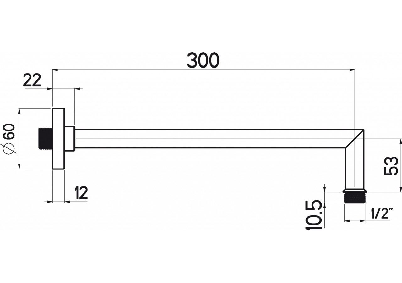 Bras de douche style 300 mm - B47.B30.000.05N - Nikles